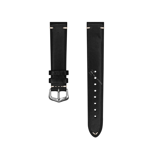 Black Two Stitch Oiled Leather Strap