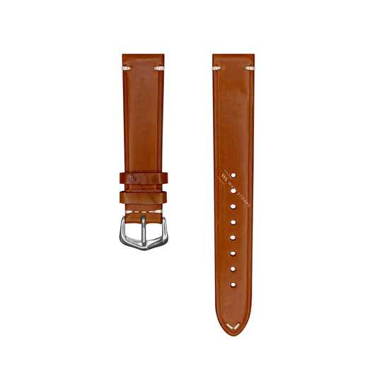 Dark Brown Two Stitch Oiled Leather Strap