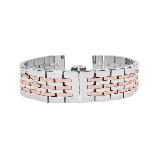 Rose Gold & Silver Two Tone Super Jubilee 7-Link Metal Bracelet