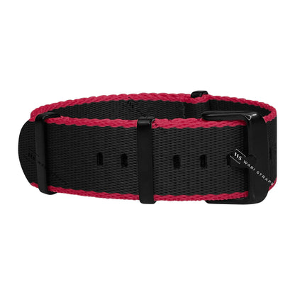 Black & Red Trim Edge Premium Strap