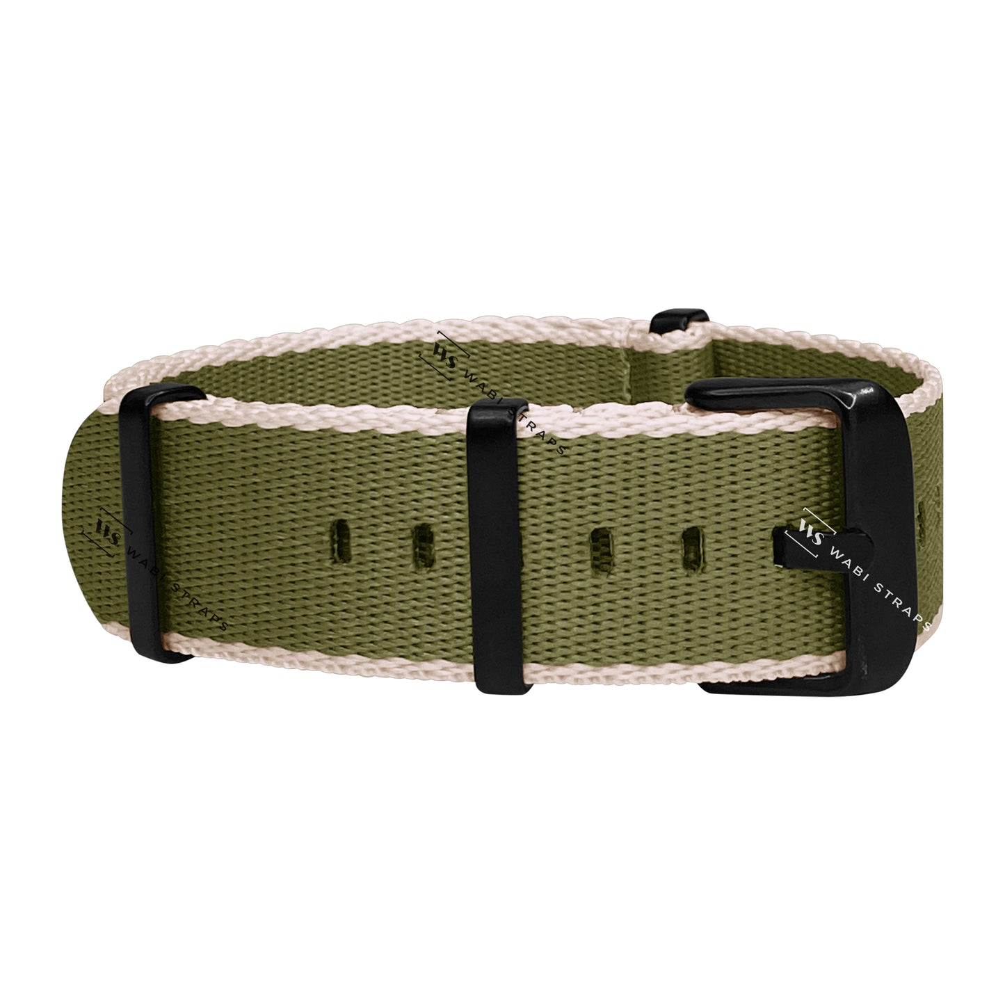 Green & Beige Trim Edge Premium Strap