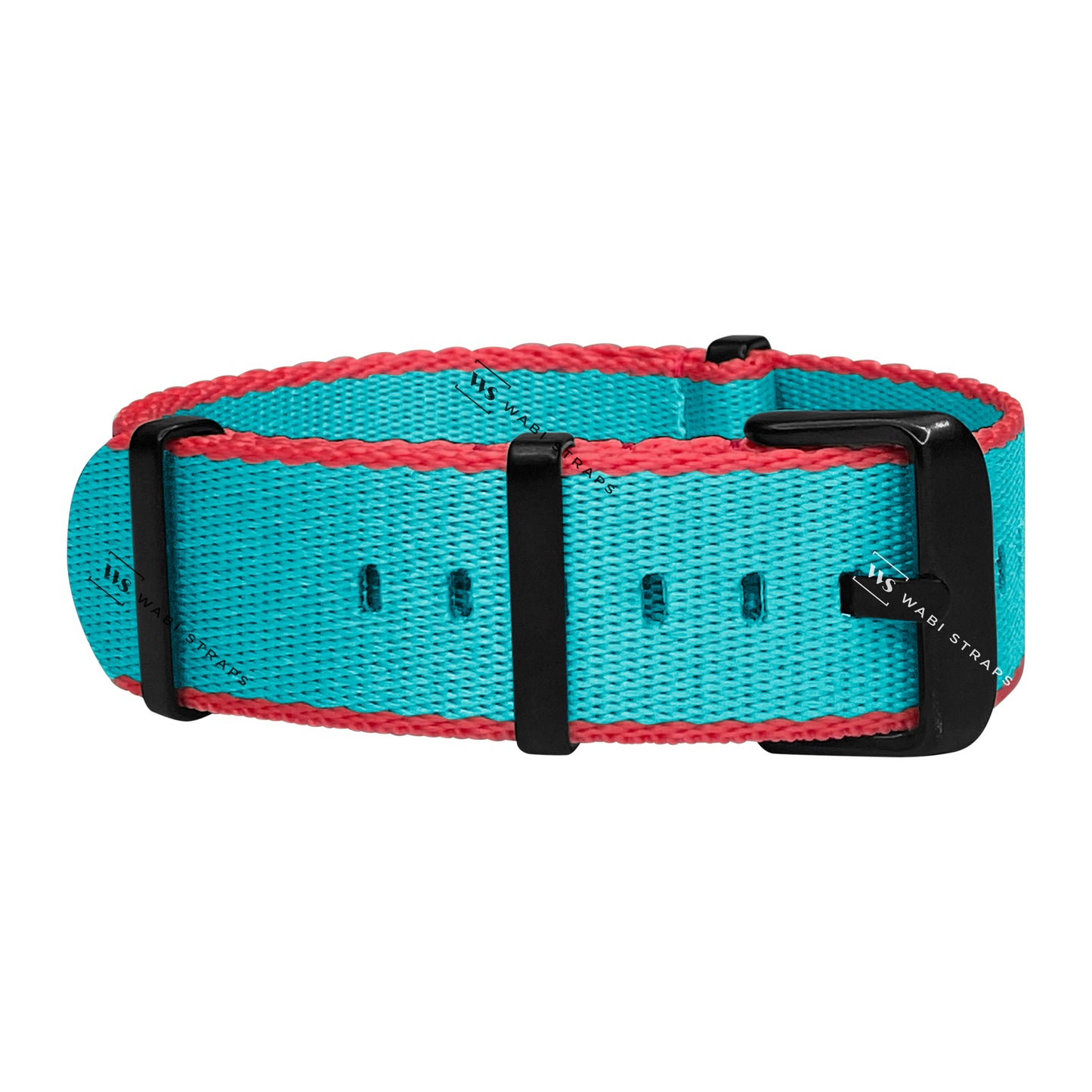 Sky Blue & Red Trim Edge Premium Strap