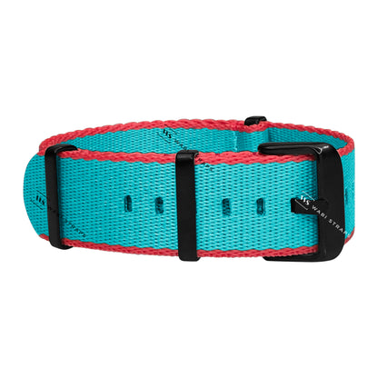 Sky Blue & Red Trim Edge Premium Strap