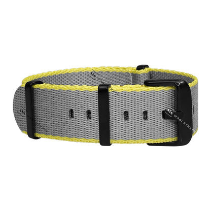 Grey & Yellow Trim Edge Premium Strap