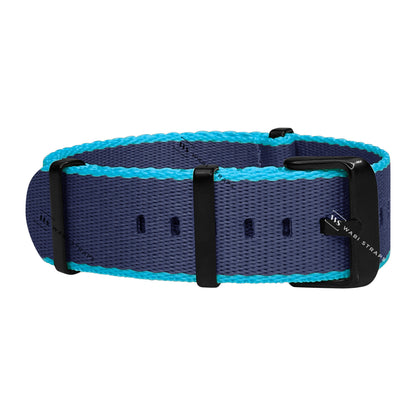 Navy & Sky Blue Trim Edge Premium Strap