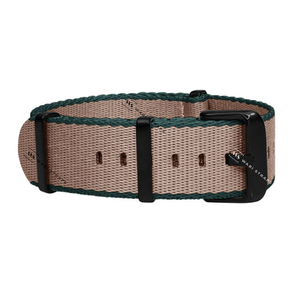 Beige & Green Trim Edge Premium Strap