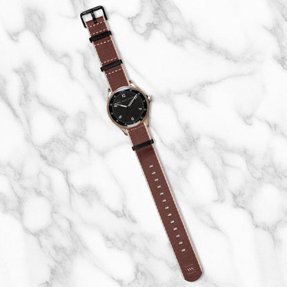 Brown & Cream Trim Edge Premium Strap