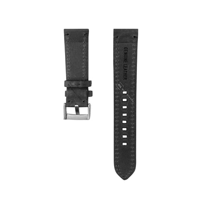 Black Thick Leather Watch Strap