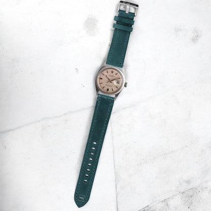 Green Thick Leather Watch Strap