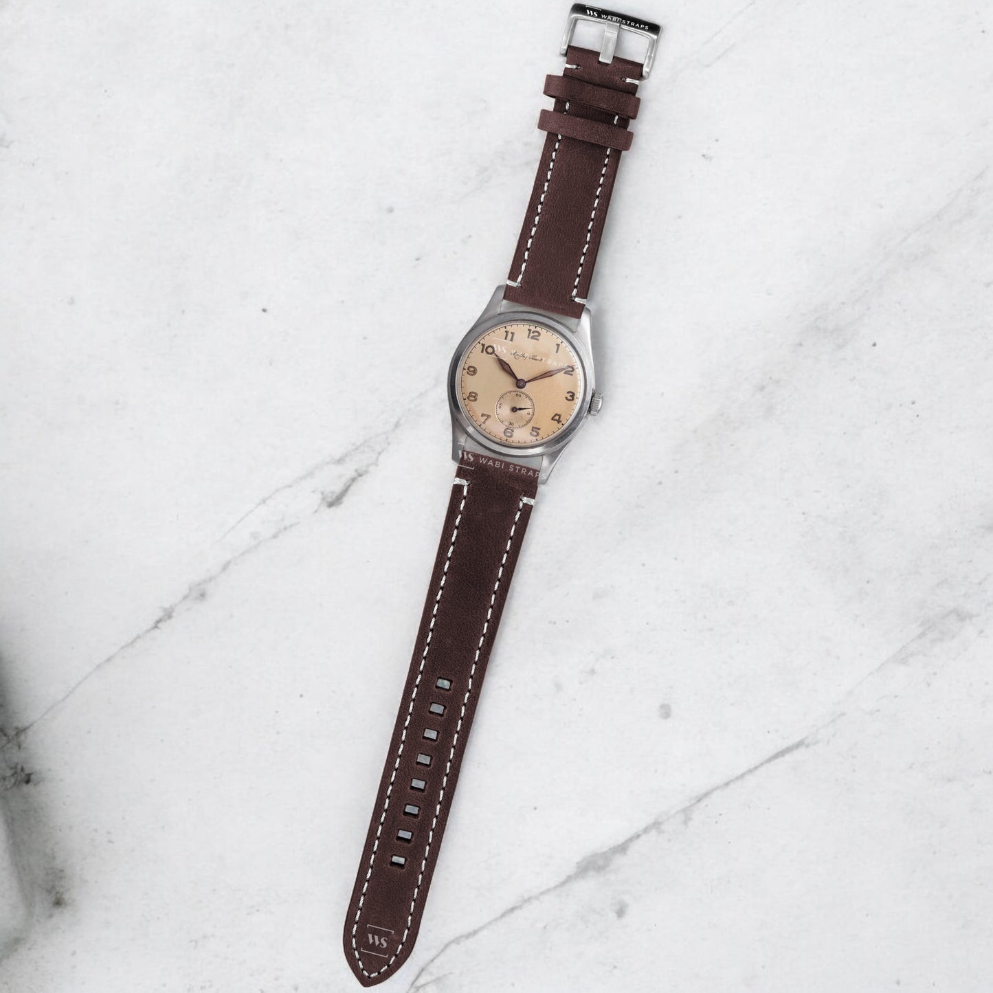 Brown Thick Leather Watch Strap