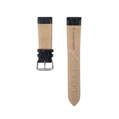 Black Tapered Dress Watch Strap