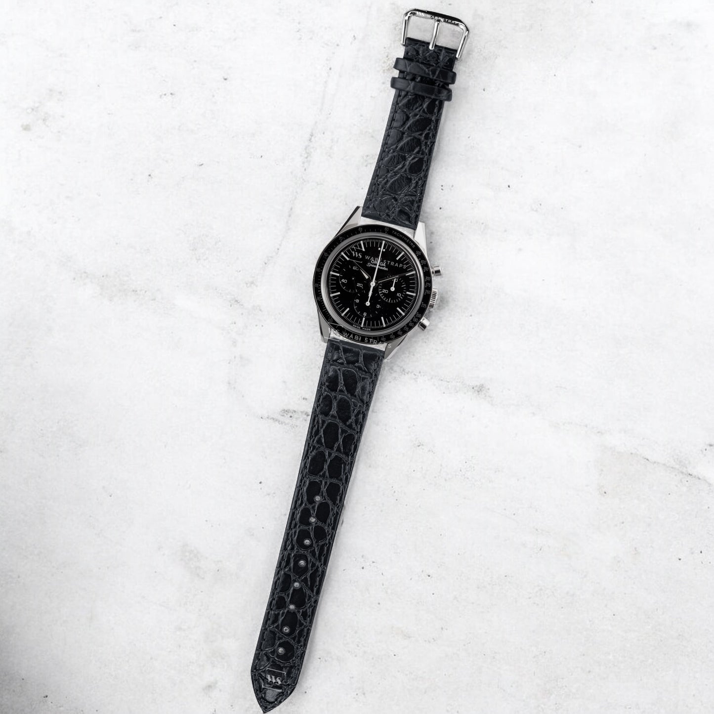 Black Tapered Dress Watch Strap