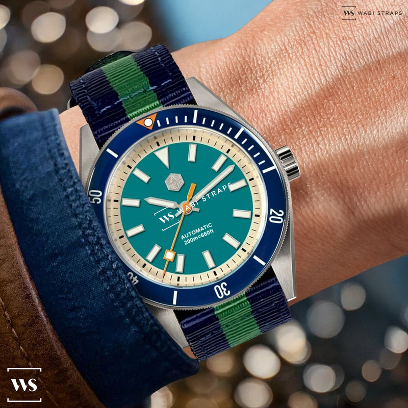 Blue & Green Two Piece MilSpec Strap