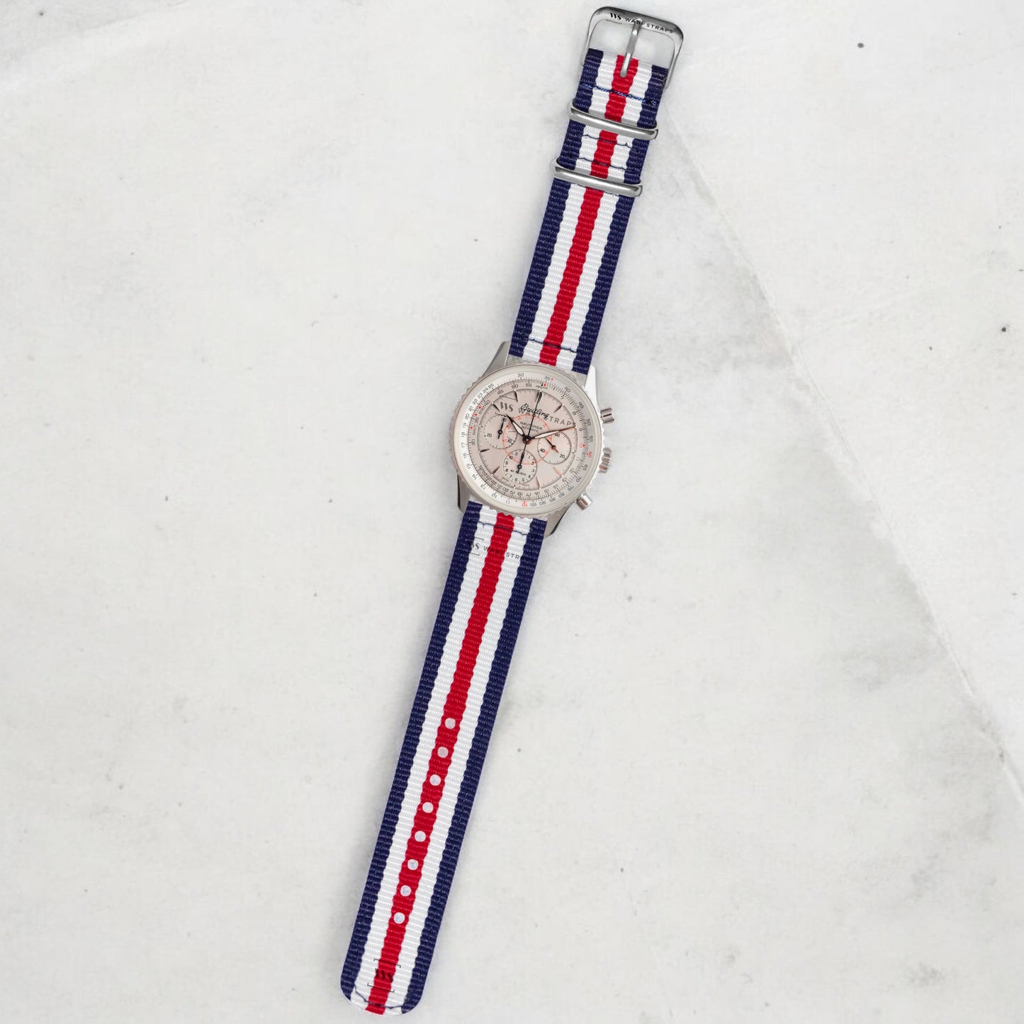 Blue, White & Red Two Piece MilSpec Strap