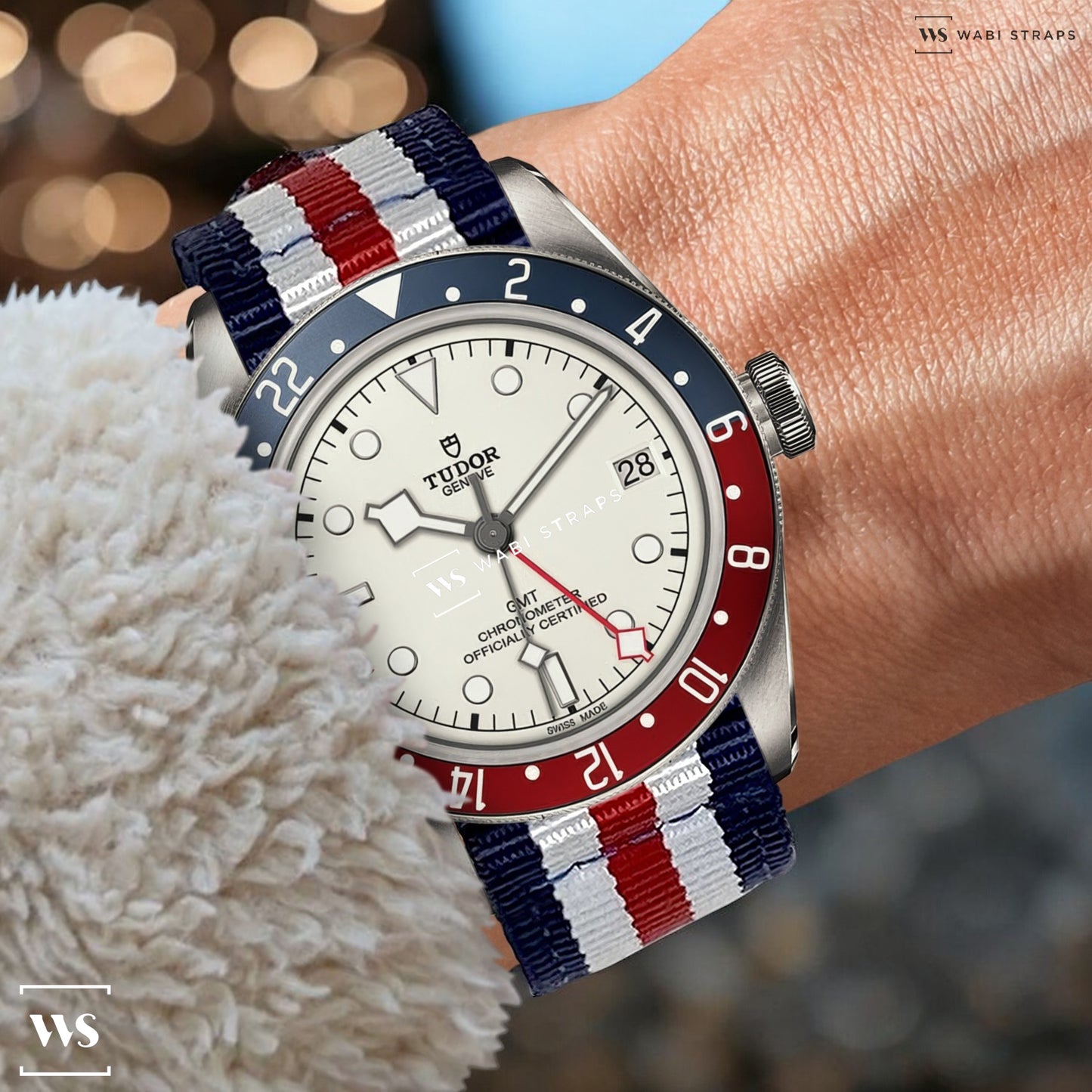 Blue, White & Red Two Piece MilSpec Strap