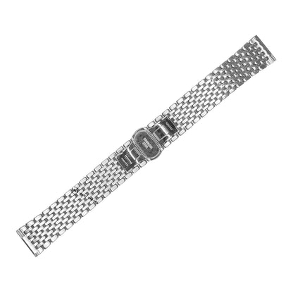 Silver 9-Row Textured Rice Bead Metal Bracelet