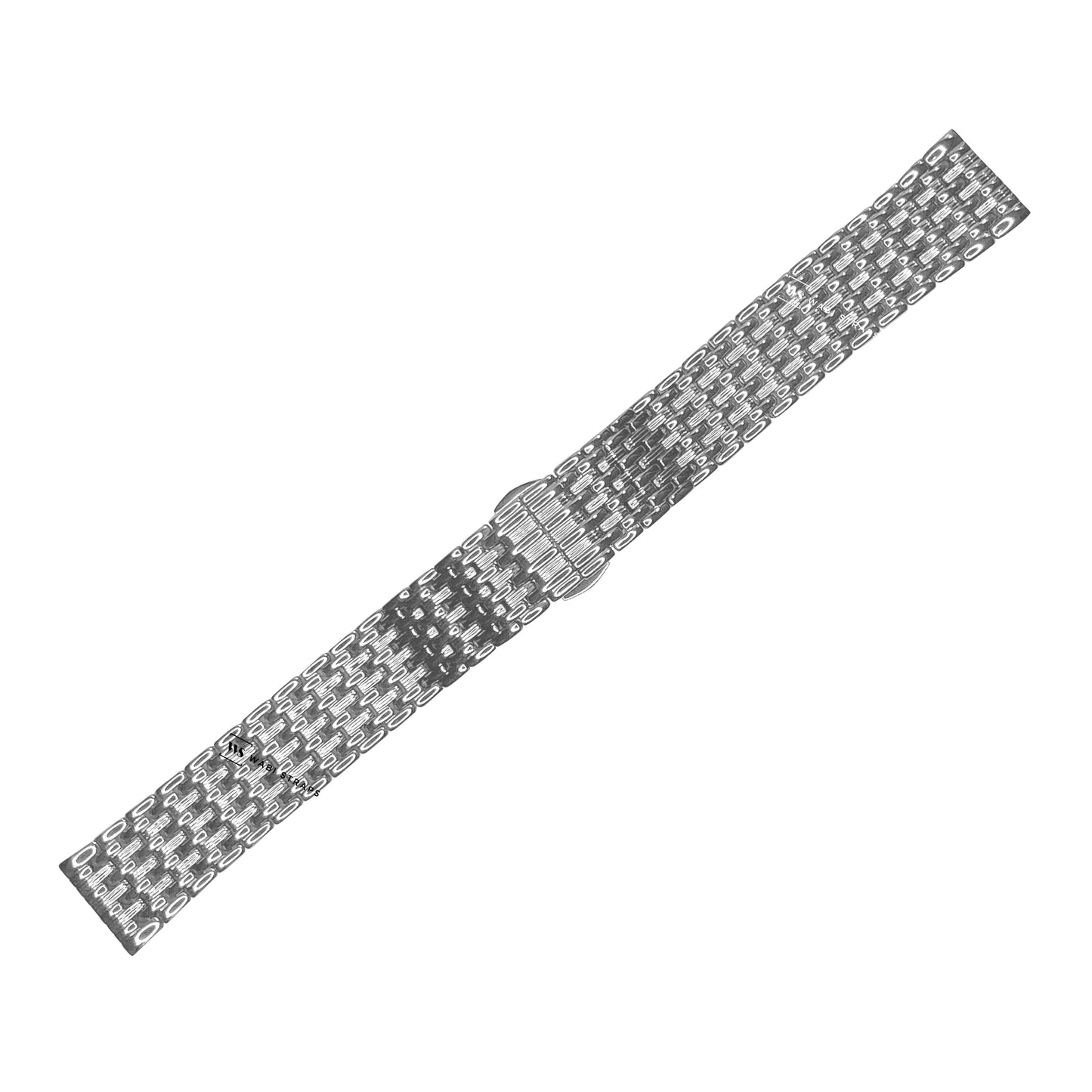 Silver 9-Row Textured Rice Bead Metal Bracelet