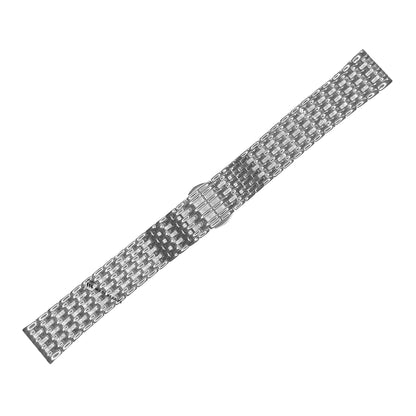 Silver 9-Row Textured Rice Bead Metal Bracelet