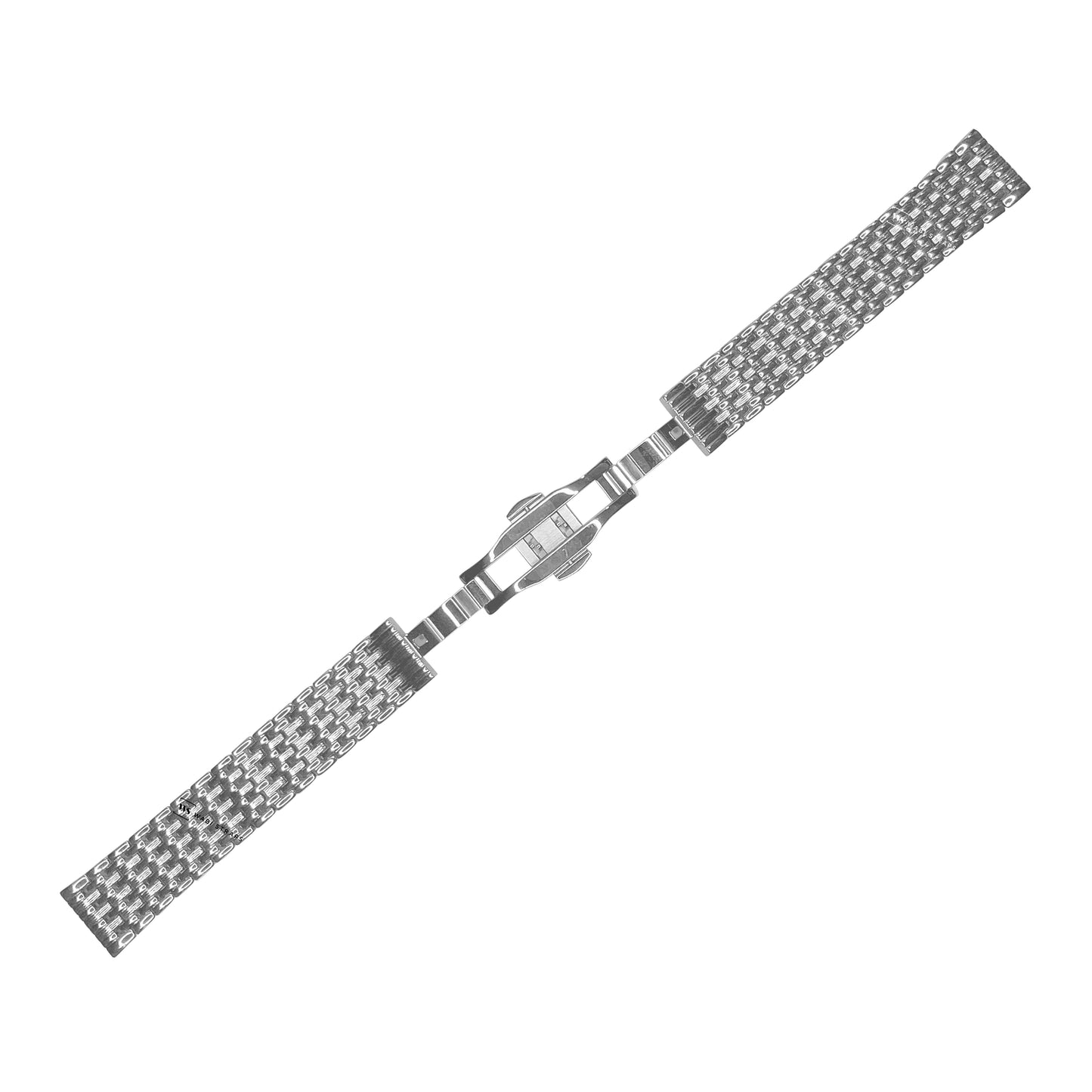 Silver 9-Row Textured Rice Bead Metal Bracelet