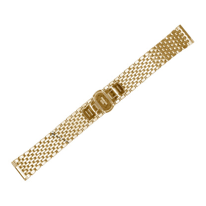 Gold 9-Row Textured Rice Bead Metal Bracelet