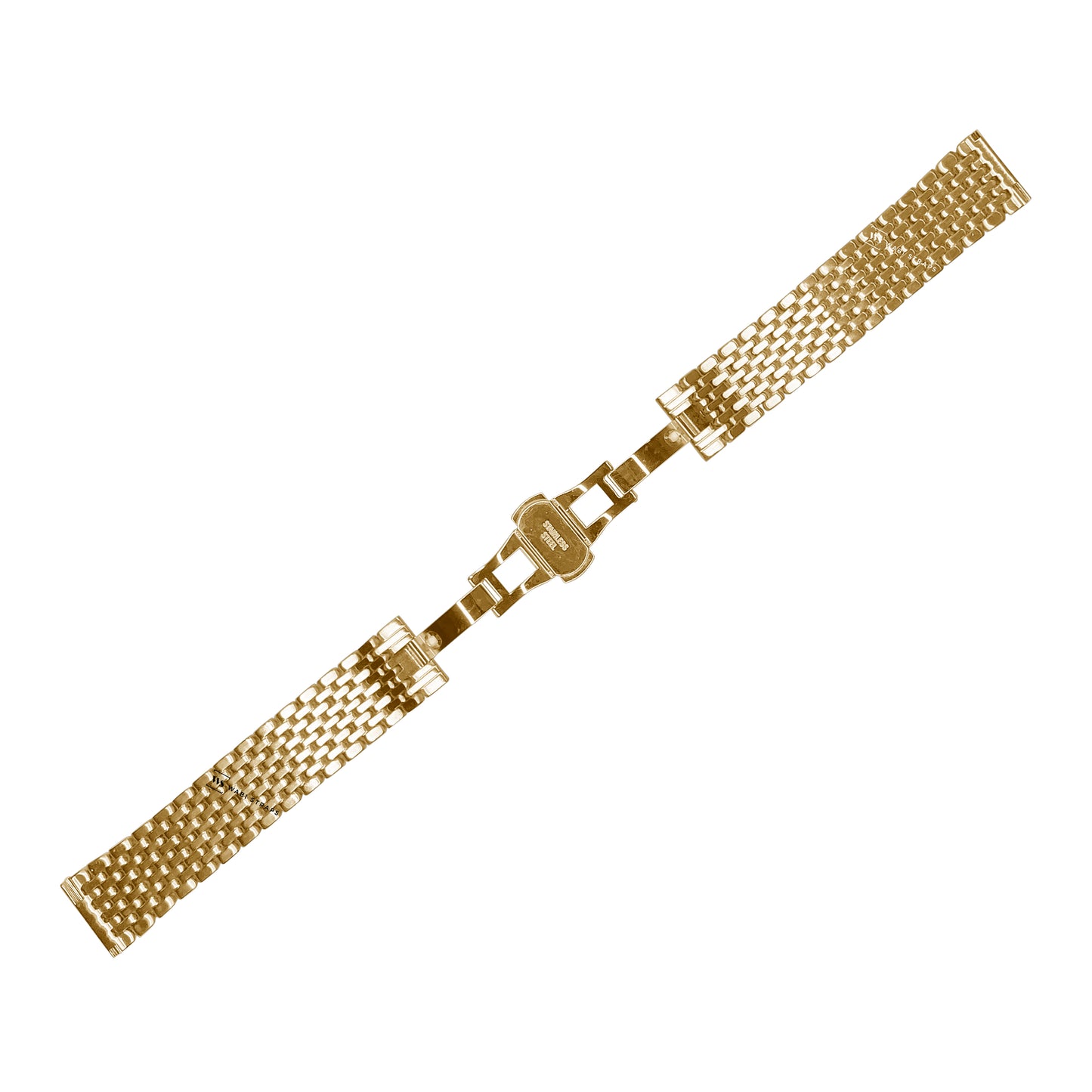 Gold 9-Row Textured Rice Bead Metal Bracelet