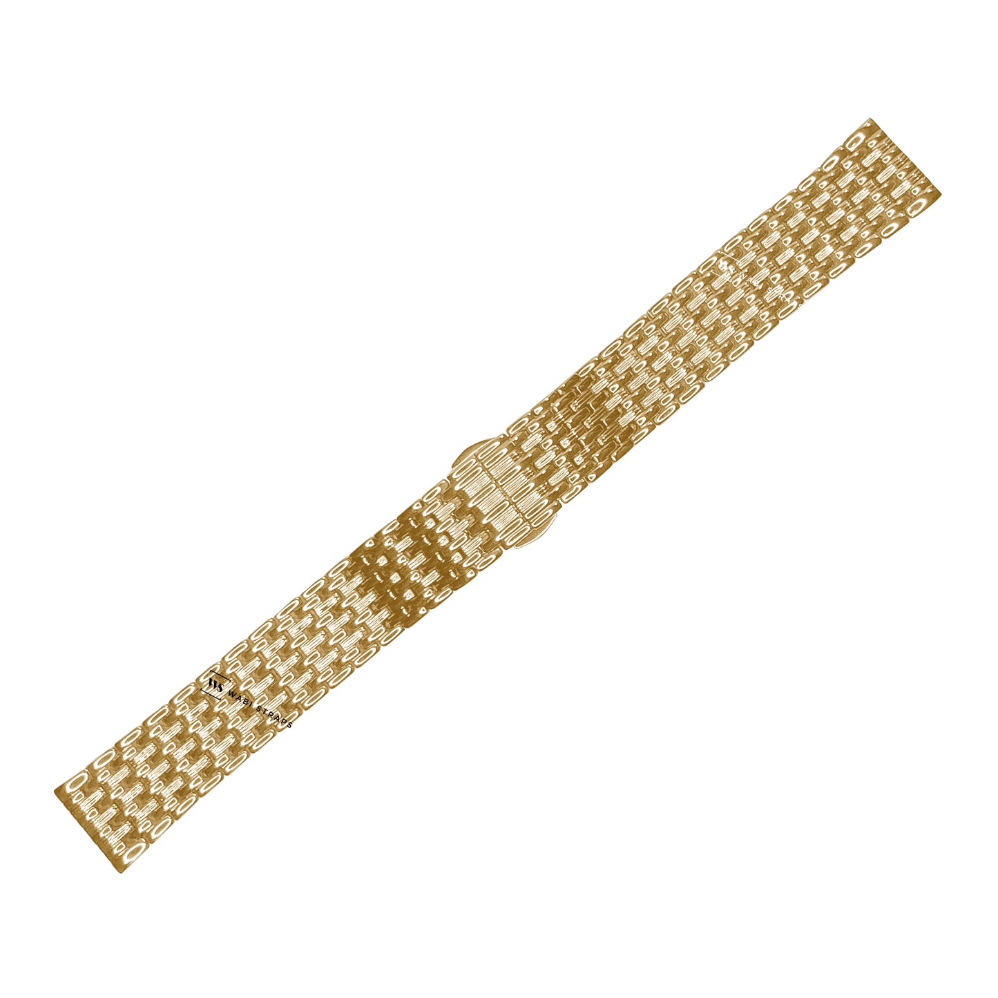 Gold 9-Row Textured Rice Bead Metal Bracelet