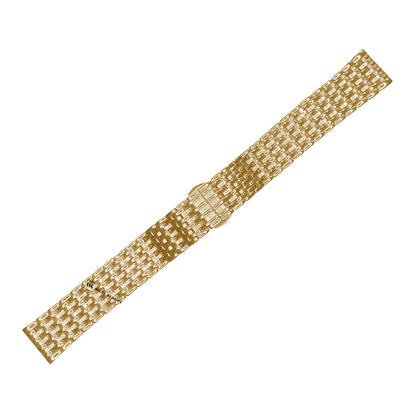 Gold 9-Row Textured Rice Bead Metal Bracelet