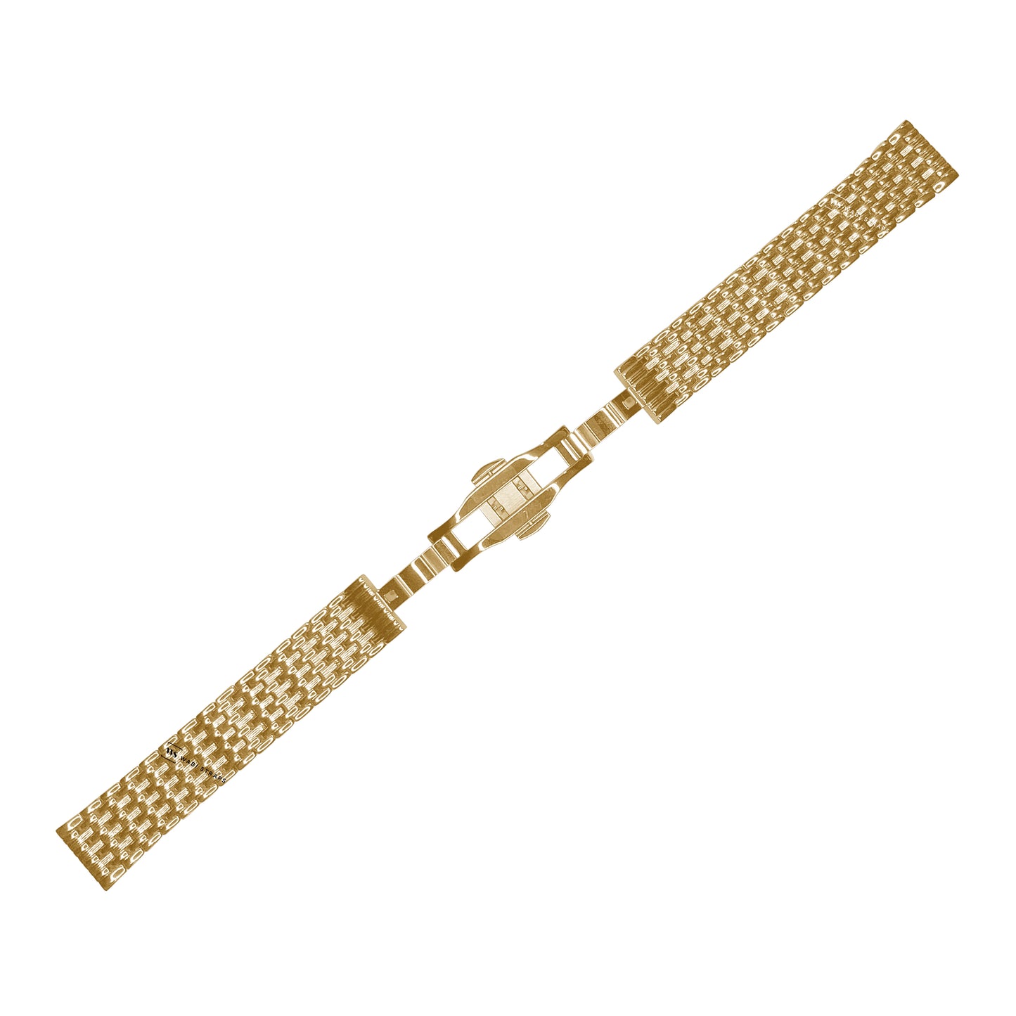 Gold 9-Row Textured Rice Bead Metal Bracelet