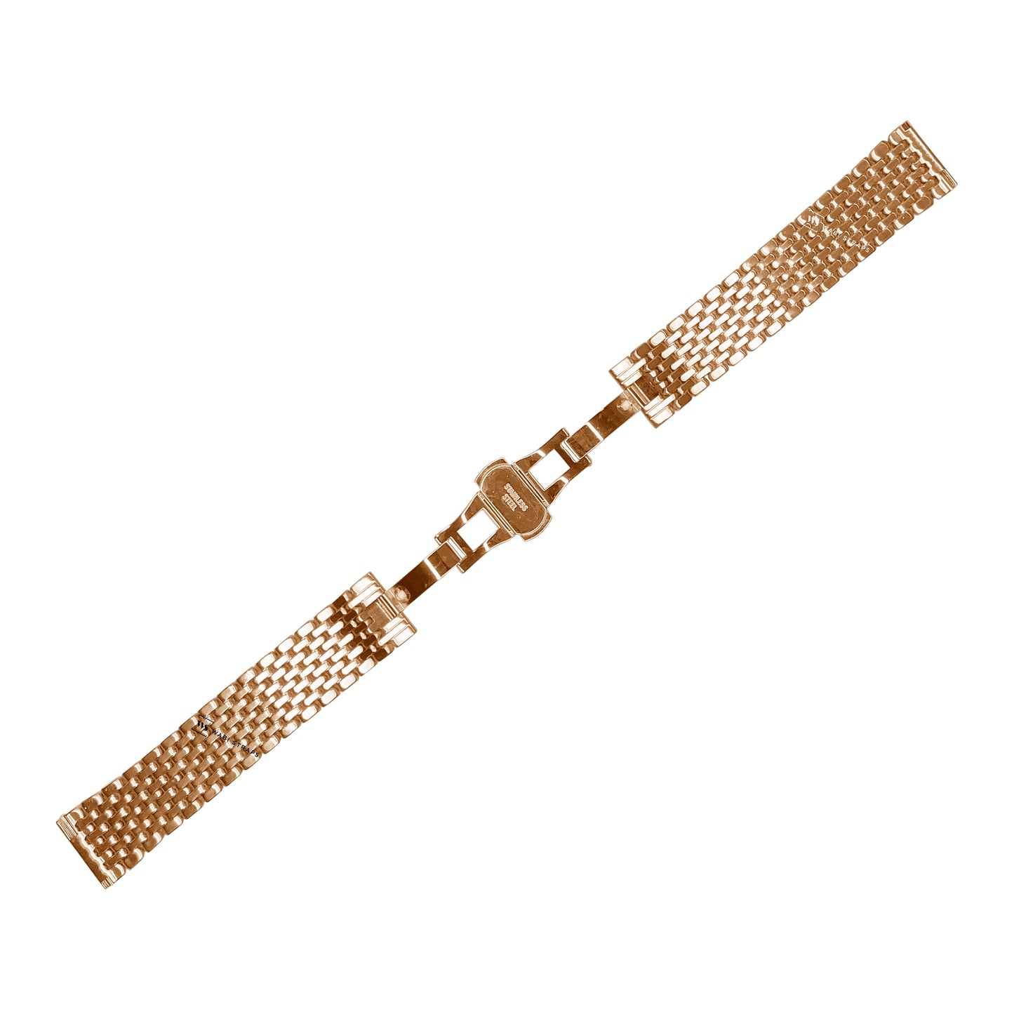 Rose Gold 9-Row Textured Rice Bead Metal Bracelet