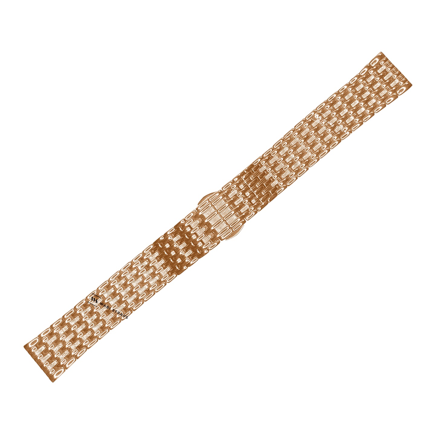 Rose Gold 9-Row Textured Rice Bead Metal Bracelet