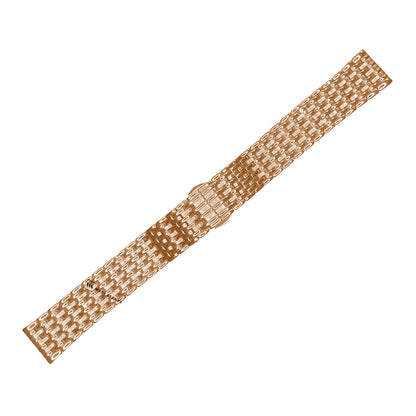 Rose Gold 9-Row Textured Rice Bead Metal Bracelet