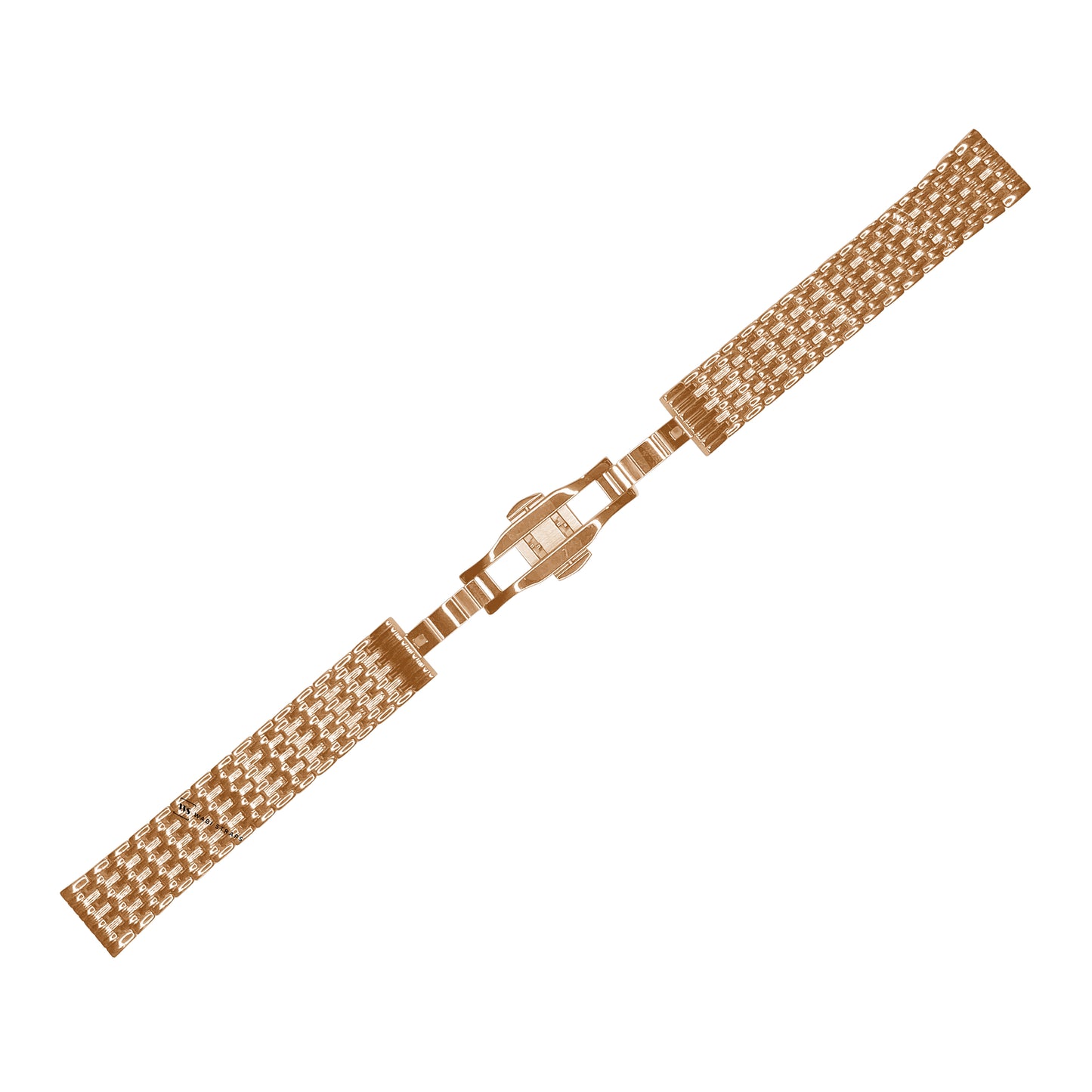 Rose Gold 9-Row Textured Rice Bead Metal Bracelet