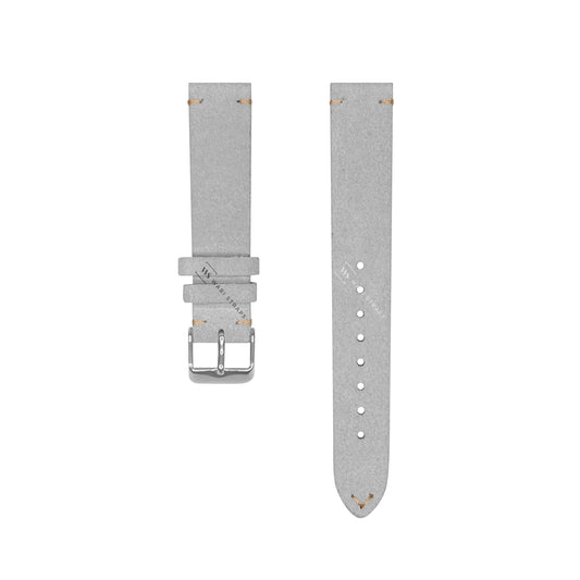 Light Grey Two Stitch Velvet Watch Strap