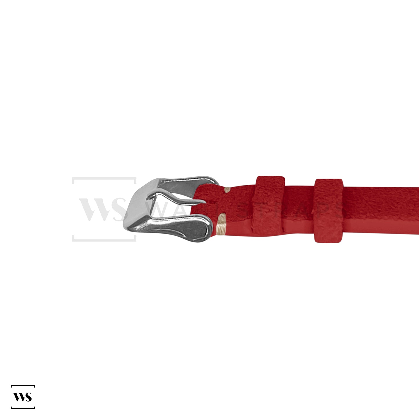 Red Two Stitch Velvet Watch Strap