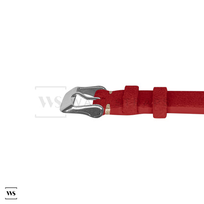 Red Two Stitch Velvet Watch Strap