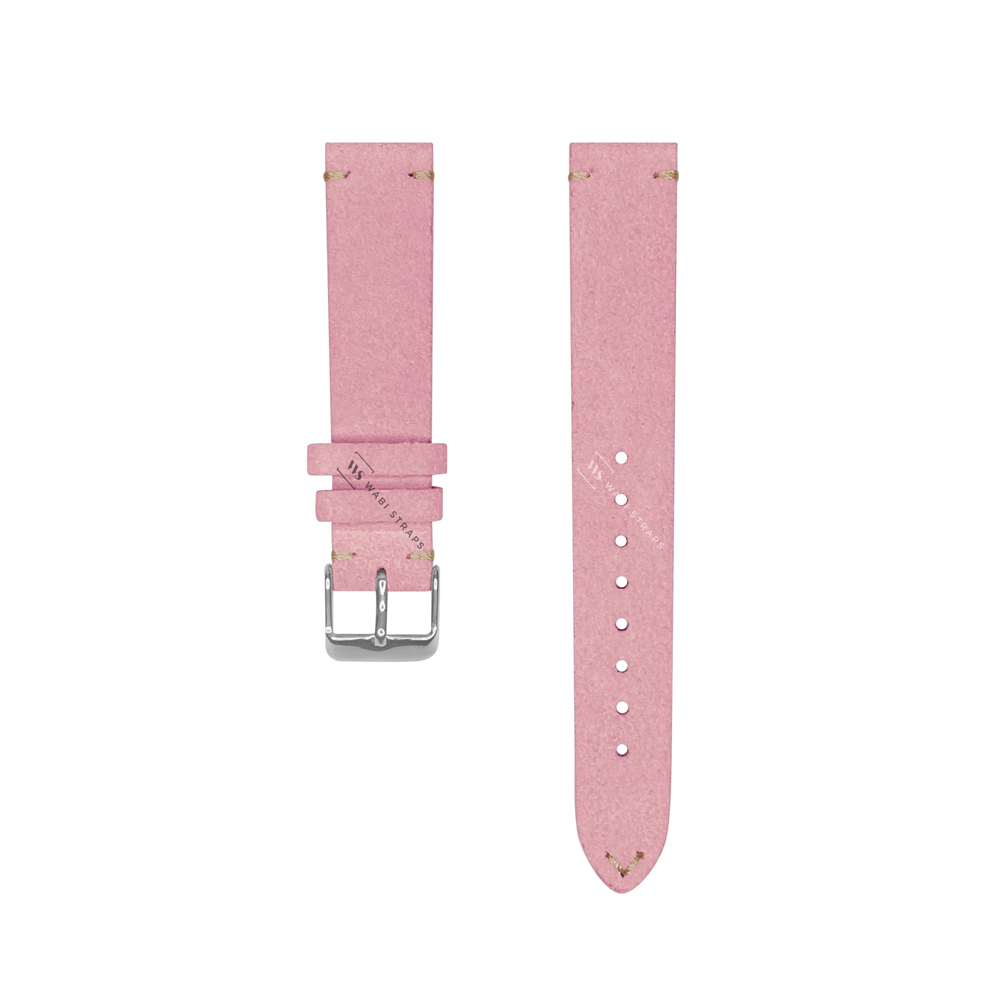 Pink Two Stitch Velvet Watch Strap