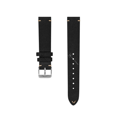 Black Two Stitch Velvet Watch Strap