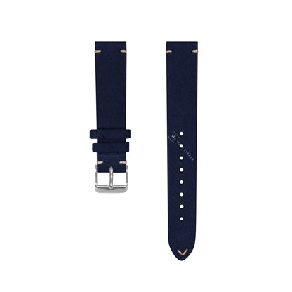 Navy Two Stitch Velvet Watch Strap