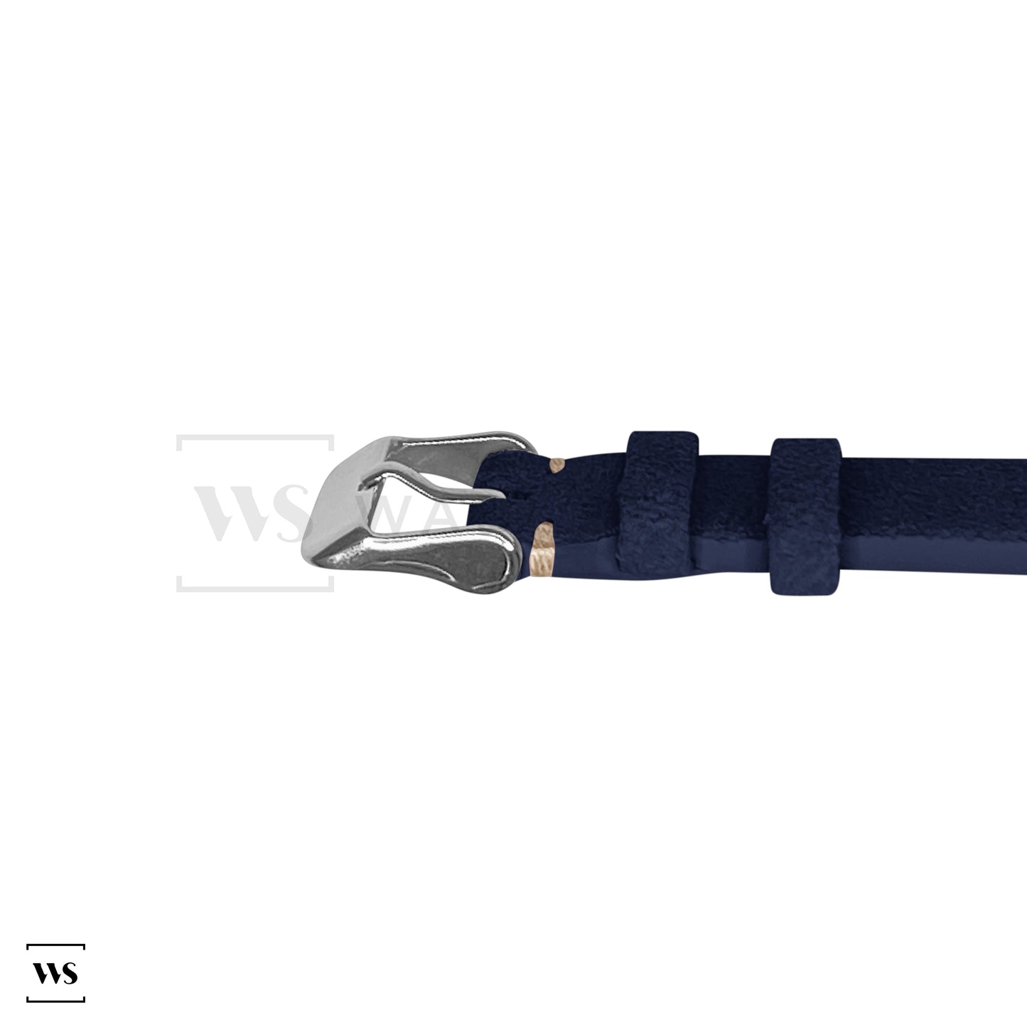 Navy Two Stitch Velvet Watch Strap