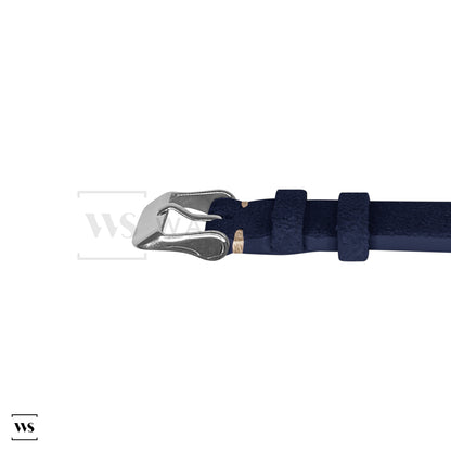 Navy Two Stitch Velvet Watch Strap