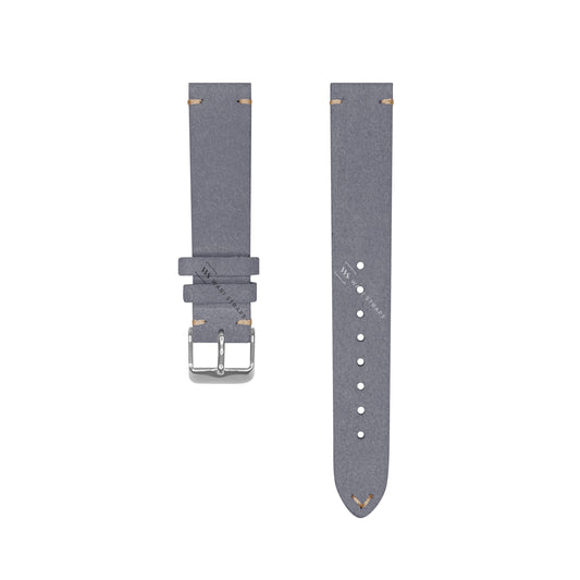 Gray Two Stitch Velvet Watch Strap