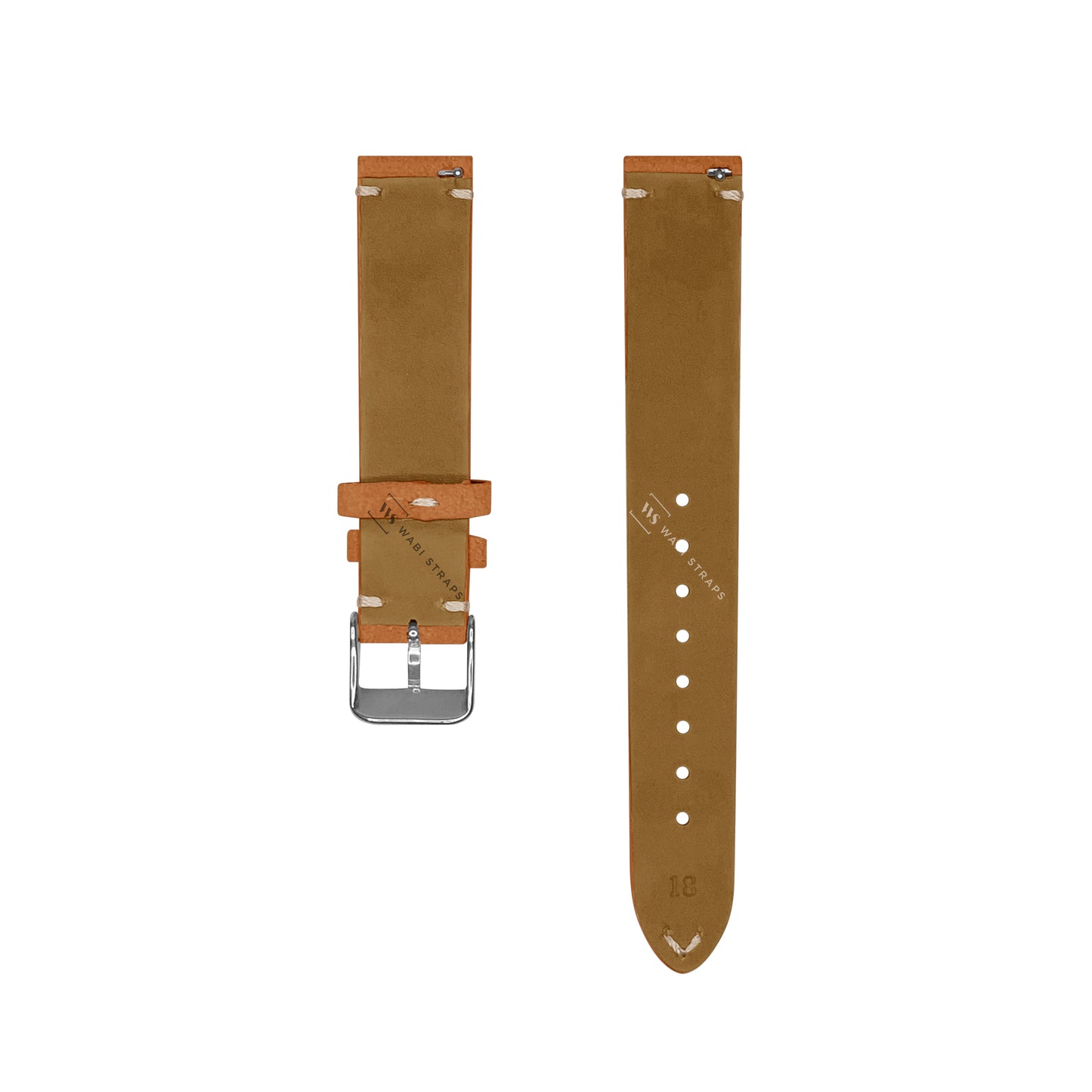 Light Brown Two Stitch Velvet Watch Strap