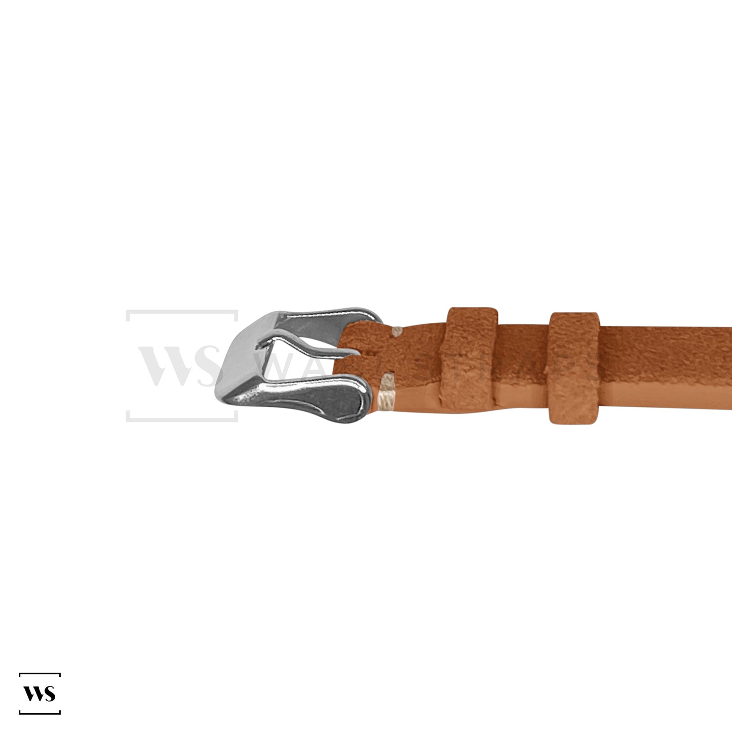 Light Brown Two Stitch Velvet Watch Strap