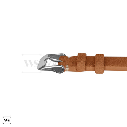 Light Brown Two Stitch Velvet Watch Strap