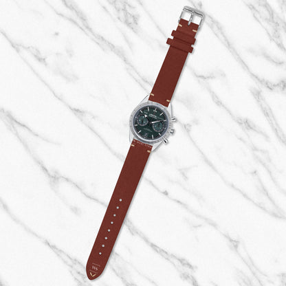 Dark Brown Two Stitch Velvet Watch Strap