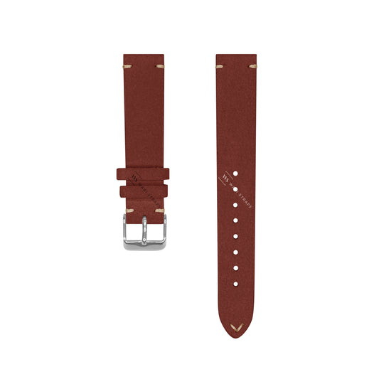 Dark Brown Two Stitch Velvet Watch Strap