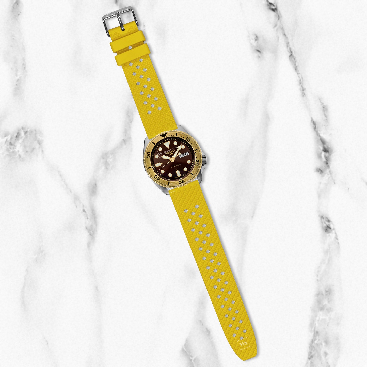 Yellow Premium Textured FKM Rubber Strap