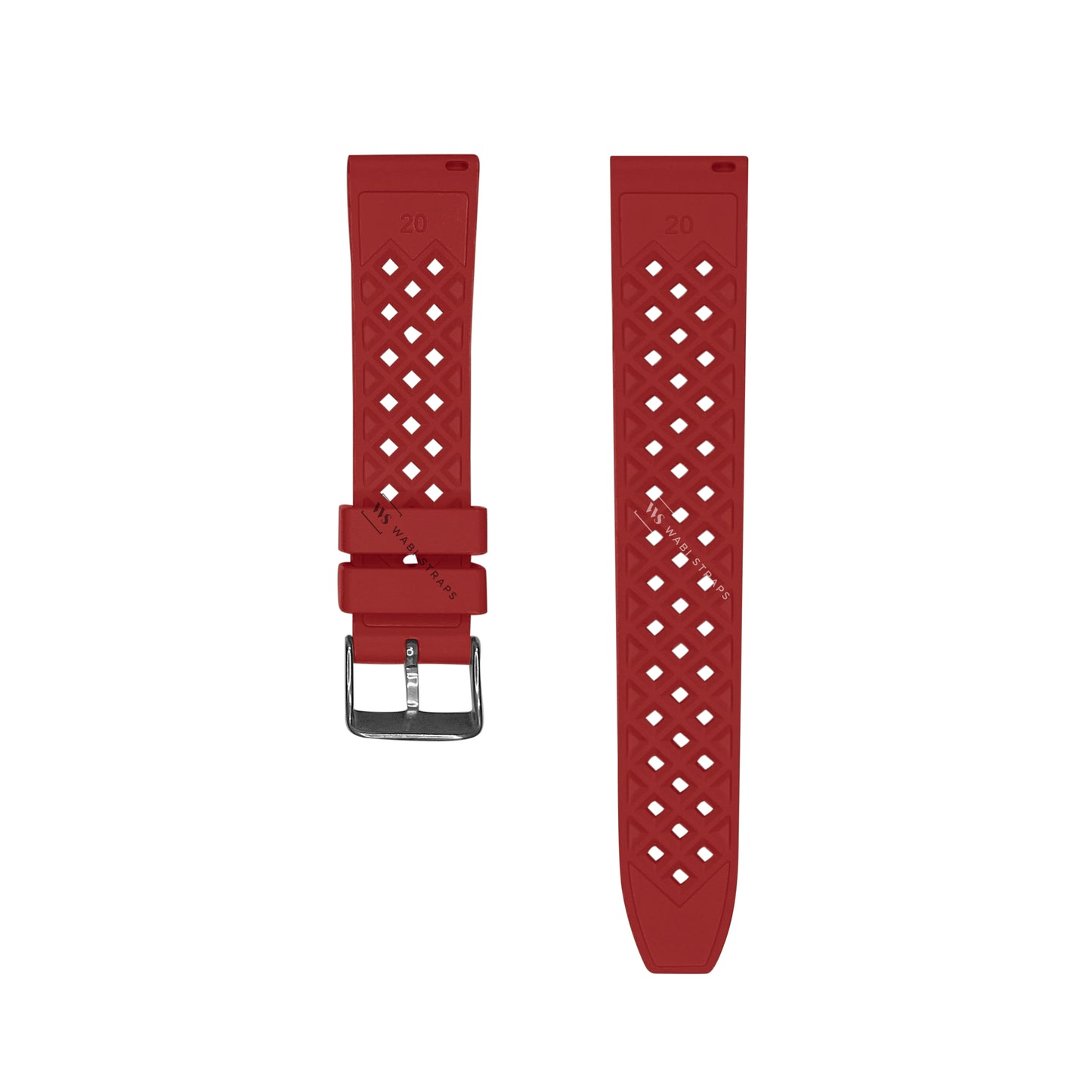 Red Premium Textured FKM Rubber Strap