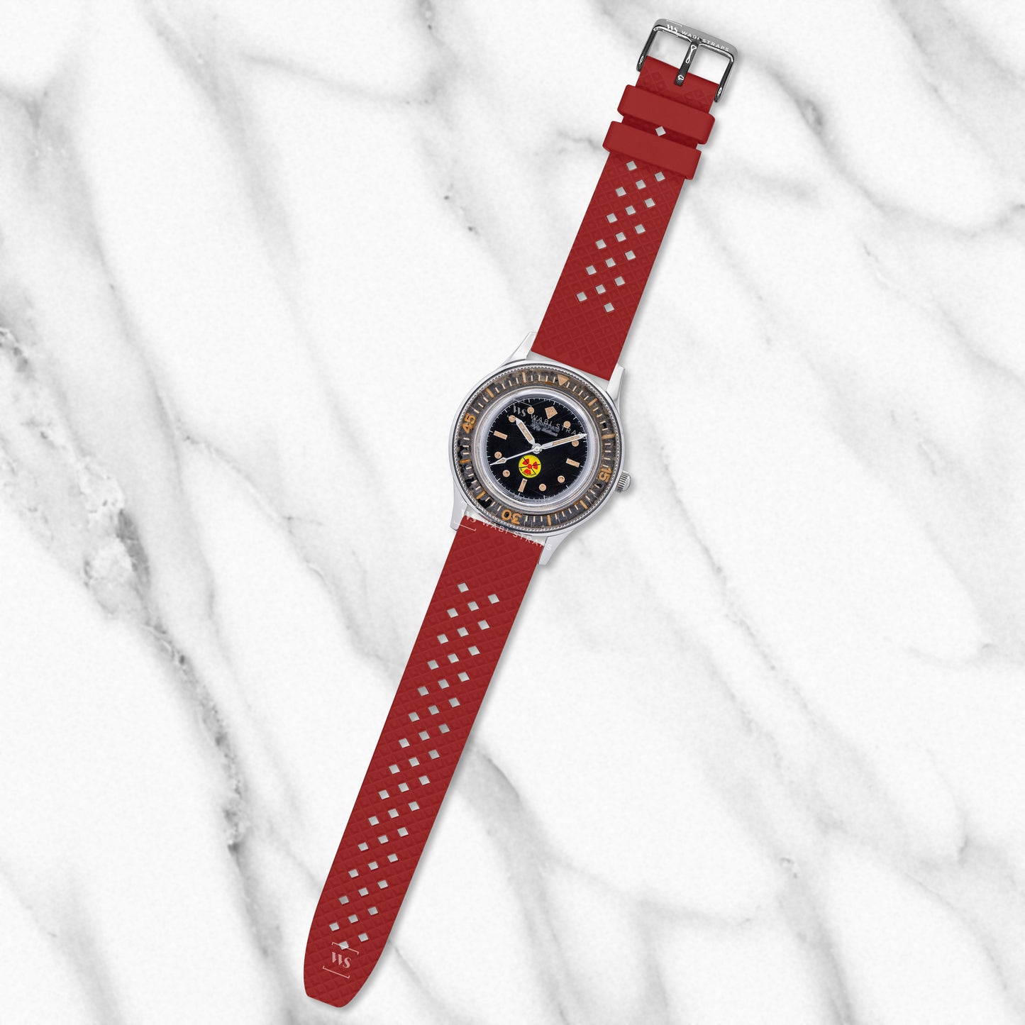 Red Premium Textured FKM Rubber Strap