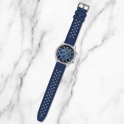 Blue Premium Textured FKM Rubber Strap